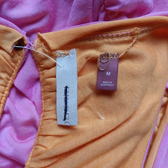 NWT PILCRO ANTHROPOLOGIE Ruched Reversible Tank In Pink/Orange, Medium, $68 - Picture 10 of 12